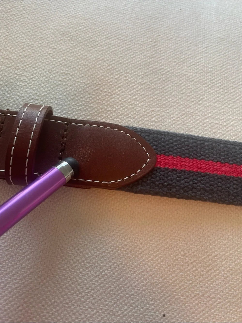 J. T. Spencer Belt Navy with Red Stripe Size 36   NNT USA